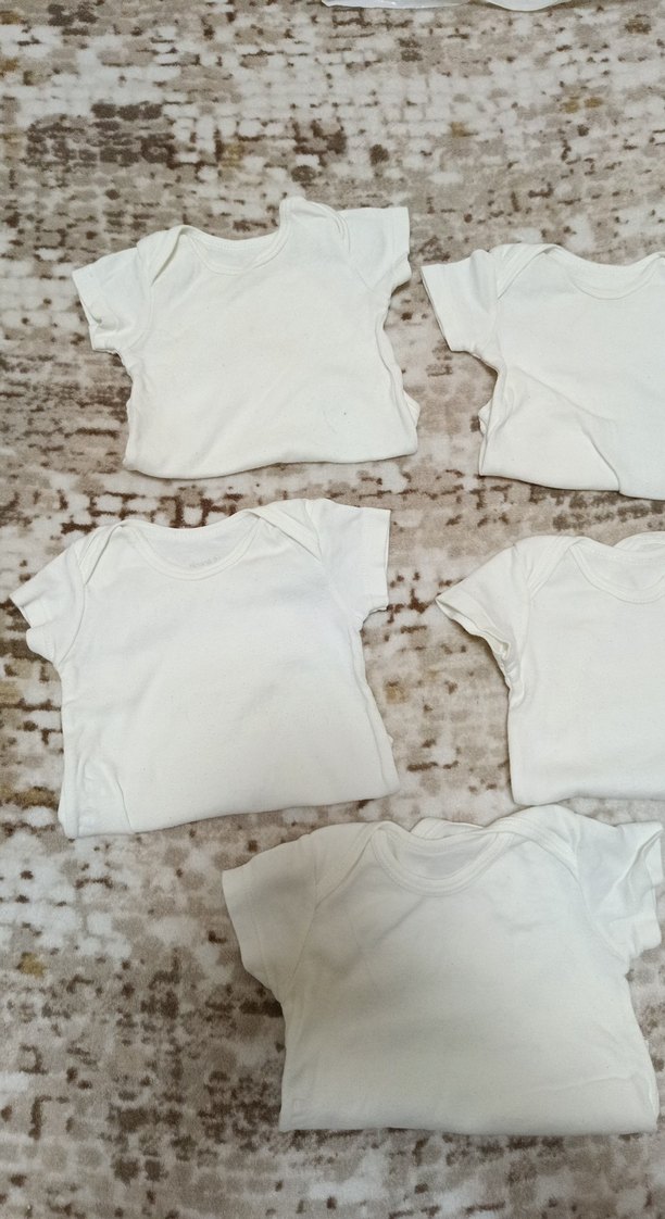 Bebek Erkek Kısa Kollu Beyaz Body zıbın çıtçıtlı body - Görsel 2