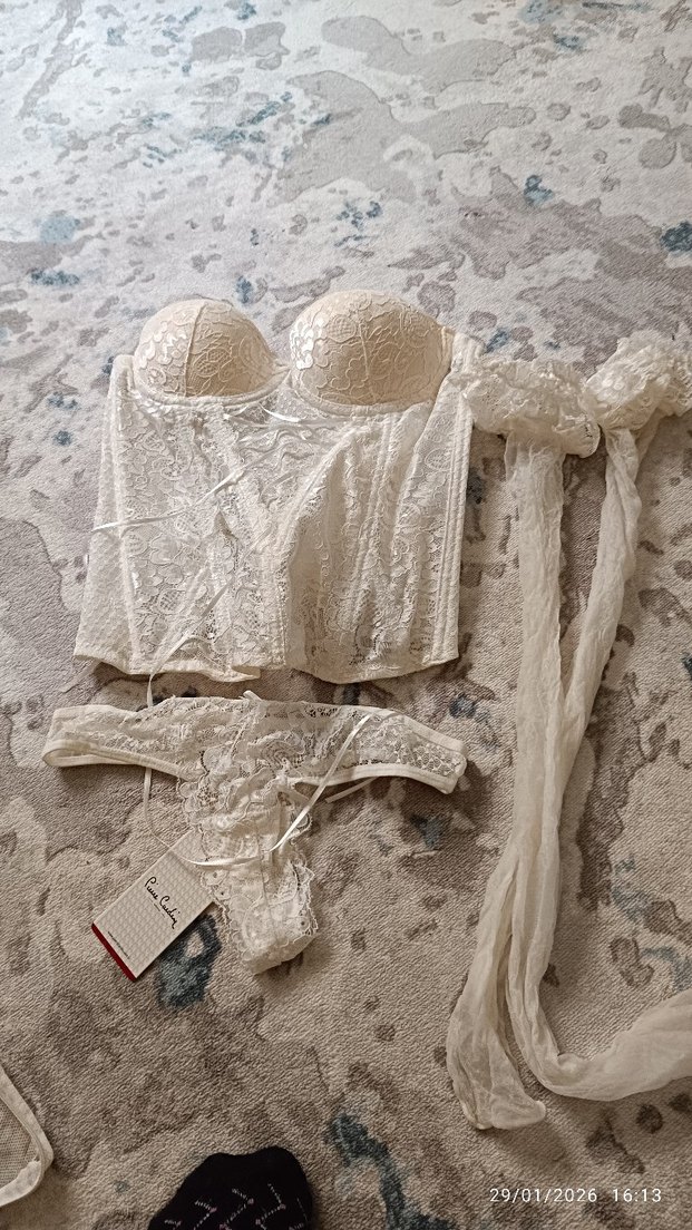 İşlemeli Beyaz Mini Bohem Büstiyer - Görsel 2