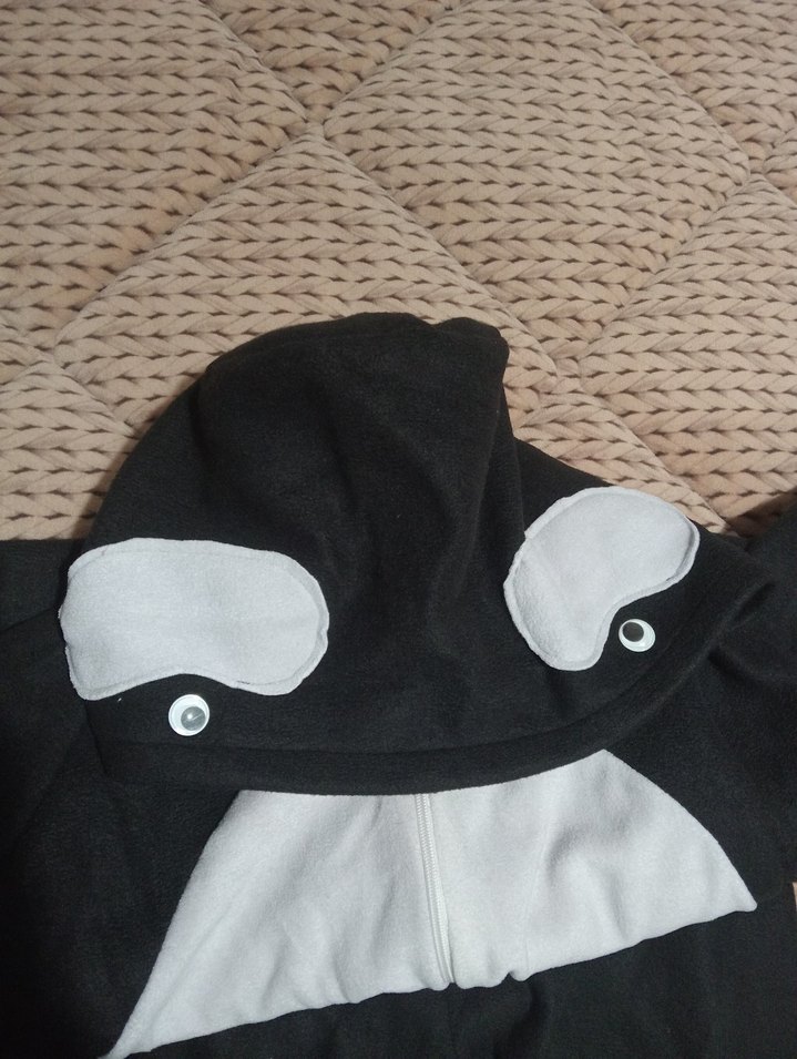 Fermuarlı Gri Sokak Stili köpek balıgı kostümü - Görsel 2