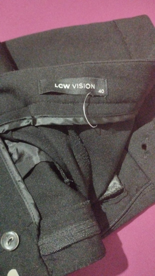 Kadın Siyah Spor Kumaş Pantolon Velcro - Görsel 2