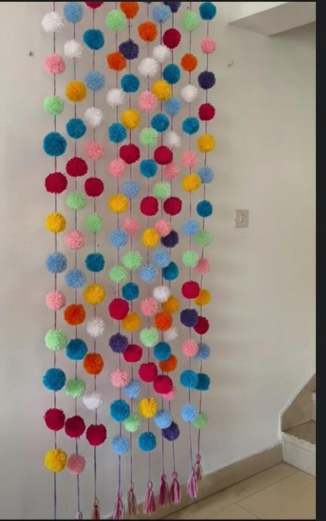 Renkli Bohem Ponponlu Perde - Görsel 2