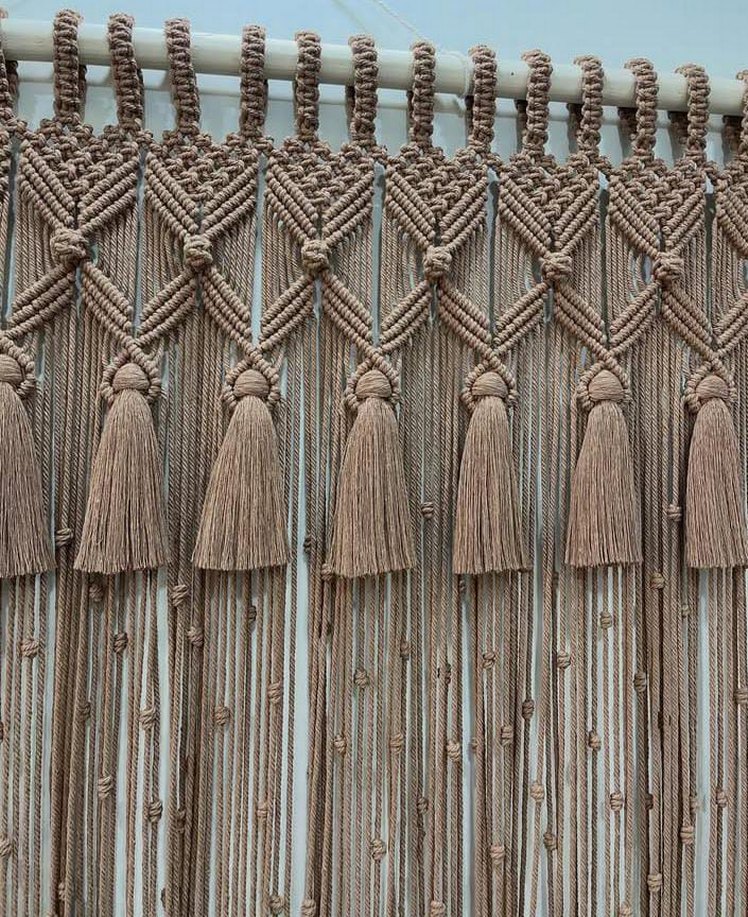 Bohem Tarzı Kahverengi Nakışlı Perde - Görsel 2