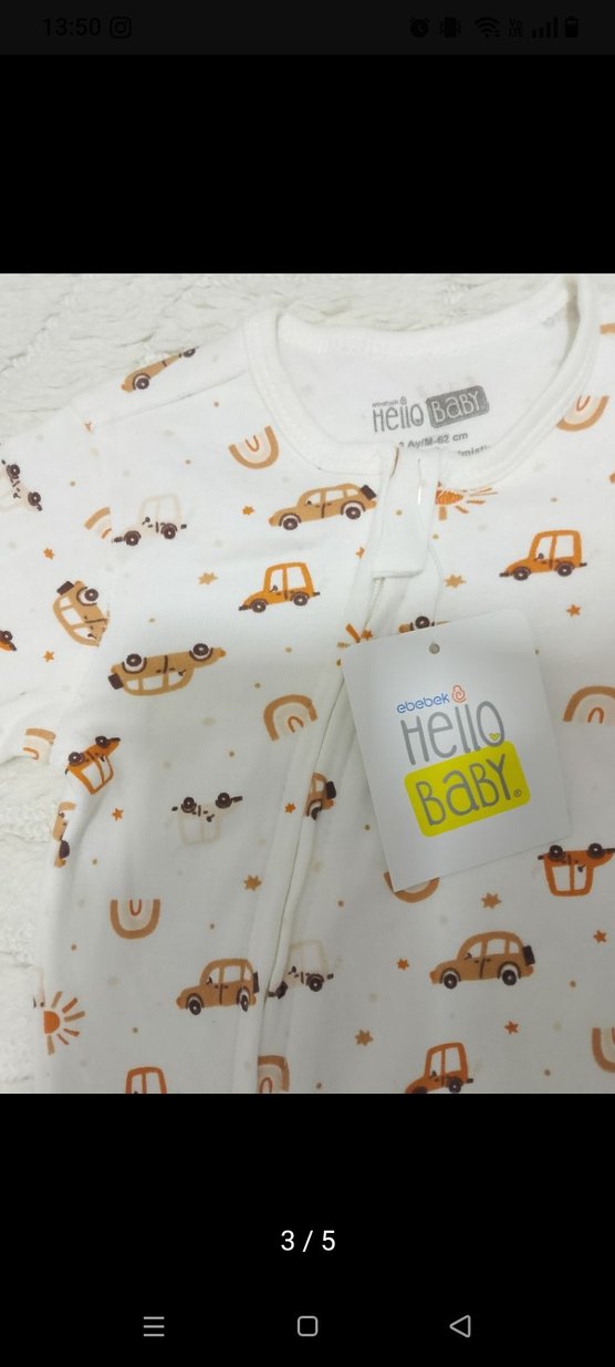 Baskılı Bebek Erkek Kapüşonlu Uzun Kollu Body - Görsel 5