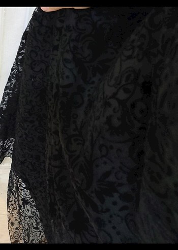 Siyah V Yakalı Uzun Gotik Elbise - Görsel 2