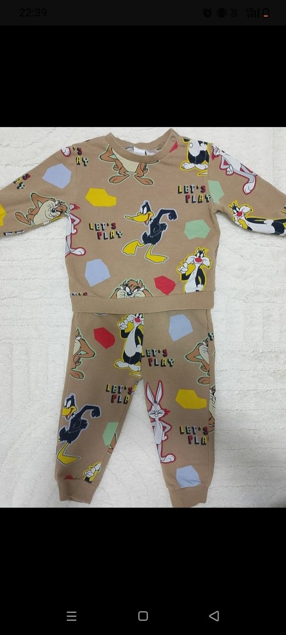 Erkek Çocuk Desenli Kahverengi alt üst takım - Görsel 2