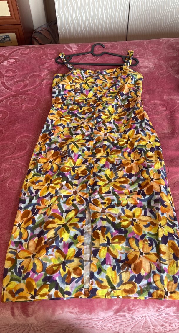 Çiçek Desenli Uzun Kadın Tulum - Görsel 2