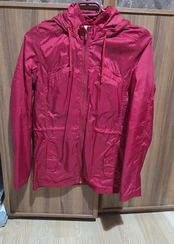 Kadın Parlak Pembe Fermuarlı yağmurluk - Görsel 2