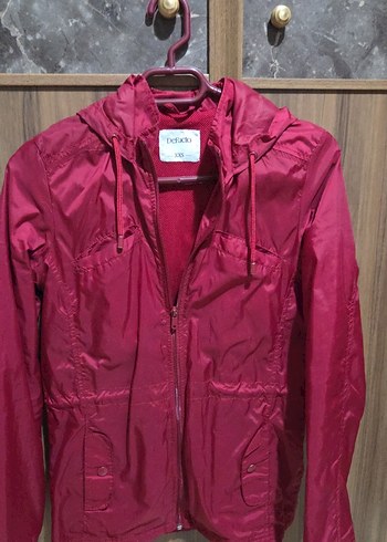 Kadın Parlak Pembe Fermuarlı yağmurluk - Görsel 3