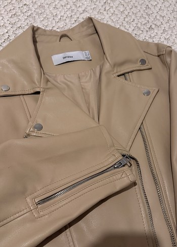 Bej Deri Kadın Ceket - Görsel 3