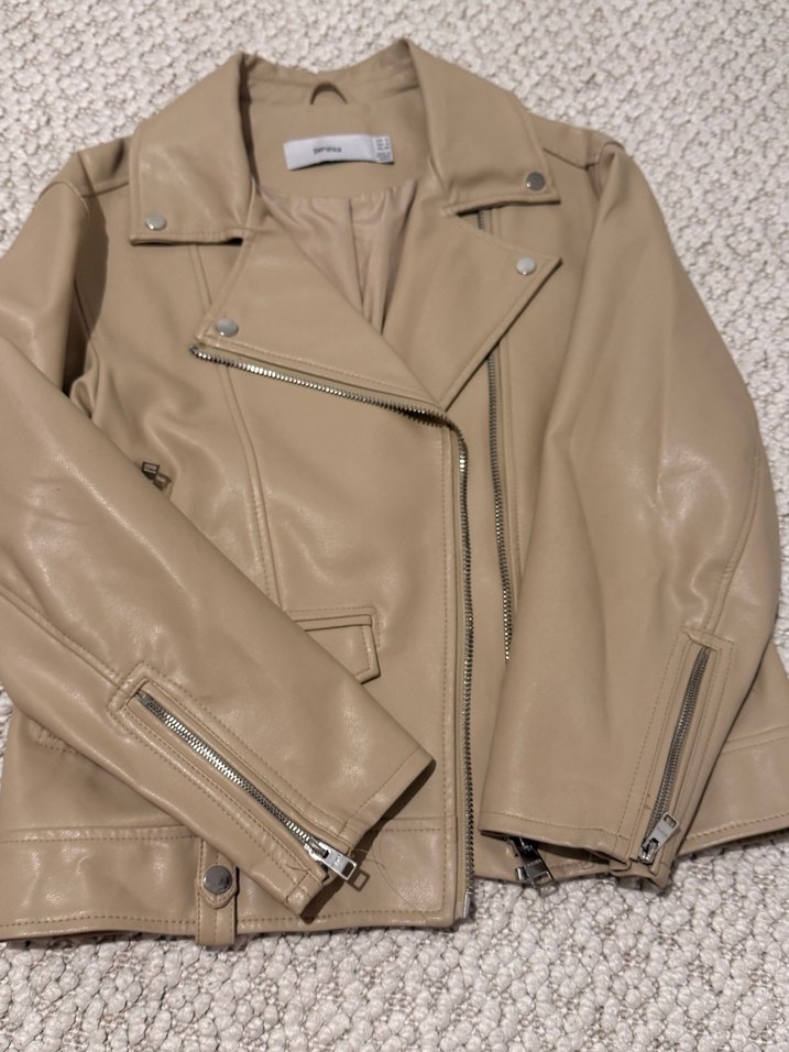 Bej Deri Kadın Ceket - Görsel 2