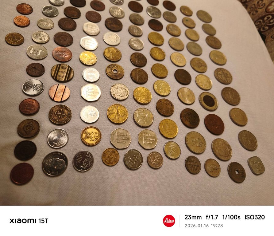 100 Adet Karışık Yabancı Madeni Paralar - Görsel 3