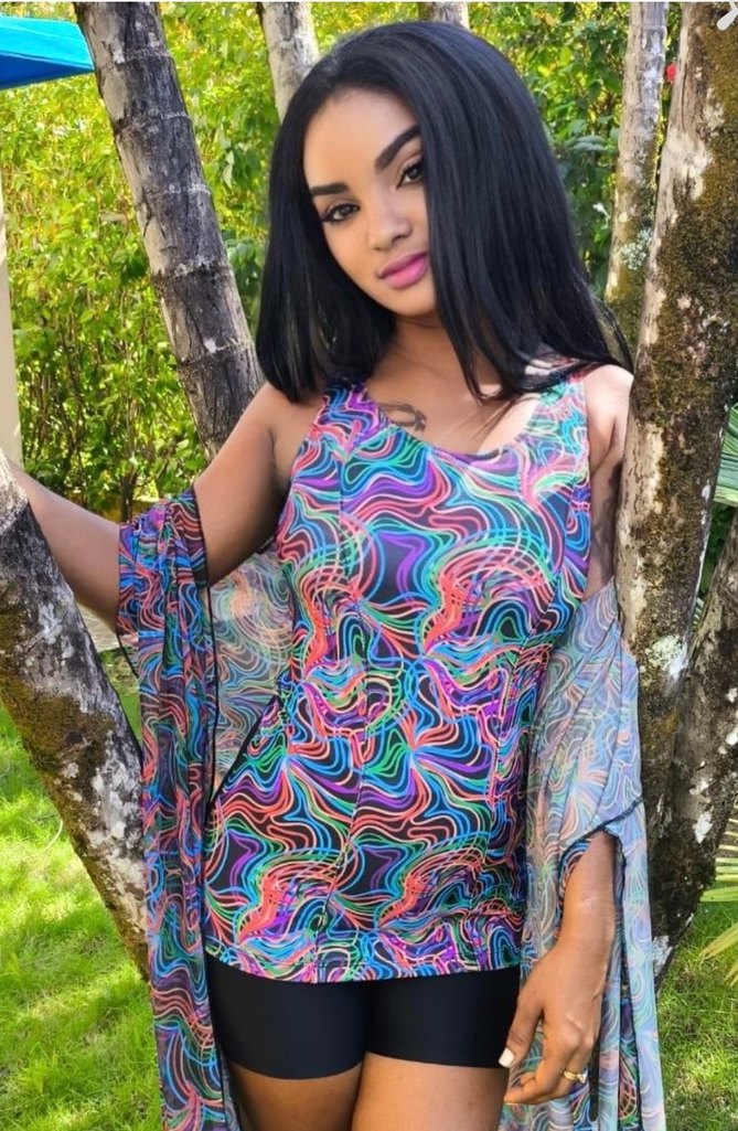 Gökkuşağı Desenli Tunikli Mayo - Görsel 2