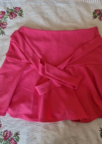 Pembe Volanlı Mini Etek - Görsel 2