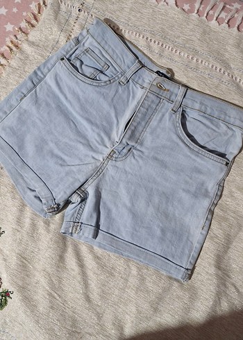 Kadın Pastel Renkli Mini Denim Şort - Görsel 2