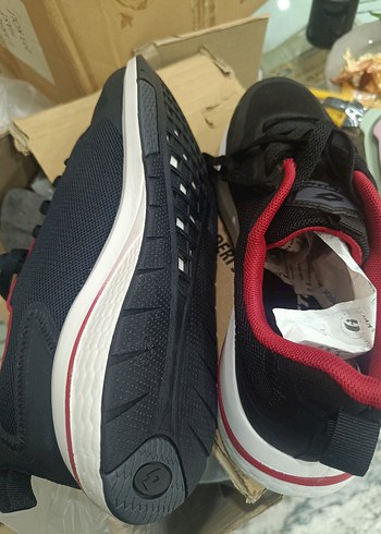 siyah Kırmızı Bağcıklı Stiletto  Spor Ayakkabı - Görsel 2