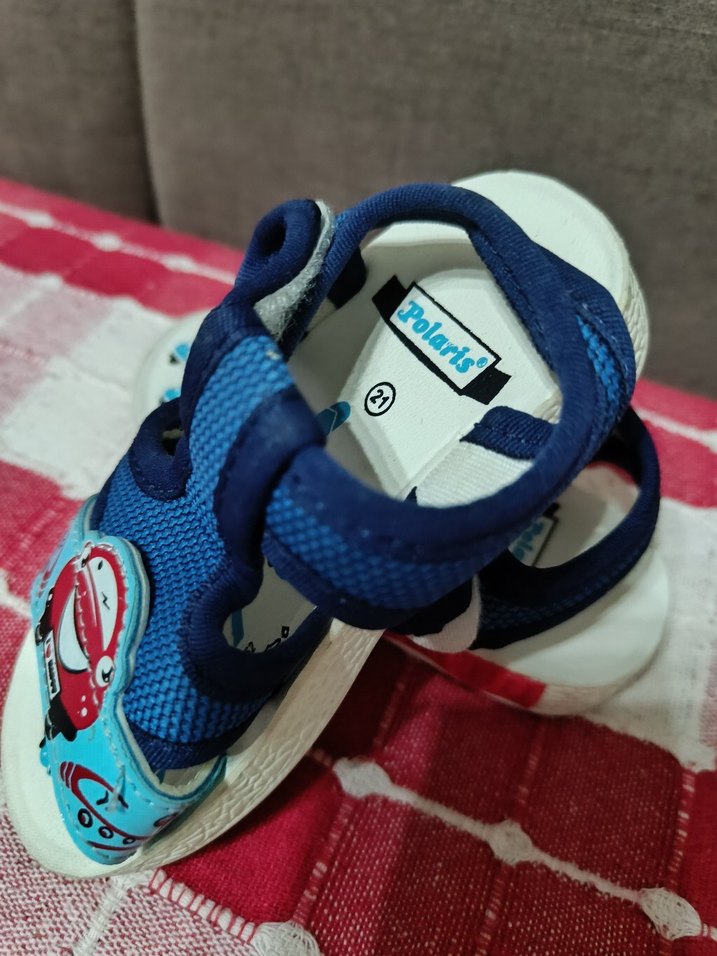 Mavi Erkek Çocuk Baskılı Tokalı Terlik - Görsel 2