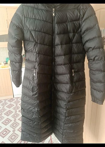 Organic Time Siyah Kadın  Uzun  şişme Kışlık Mont - Görsel 3