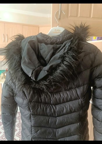 Organic Time Siyah Kadın  Uzun  şişme Kışlık Mont - Görsel 5