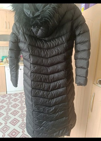 Organic Time Siyah Kadın  Uzun  şişme Kışlık Mont - Görsel 4