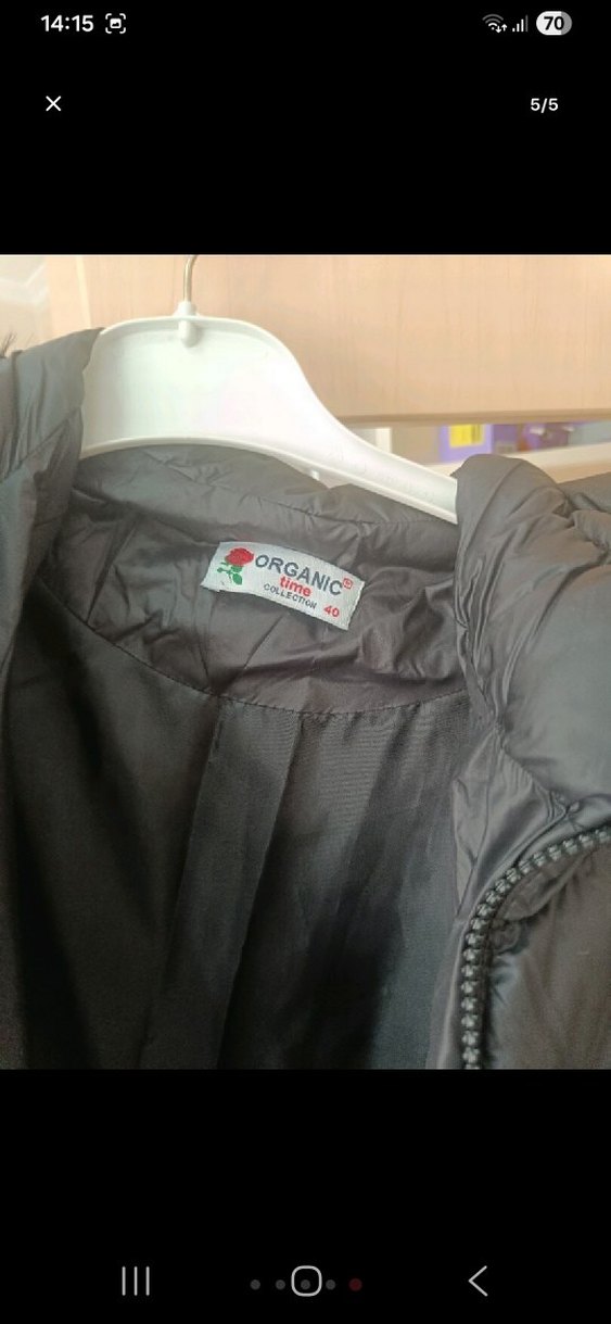 Organic Time Siyah Kadın  Uzun  şişme Kışlık Mont - Görsel 2