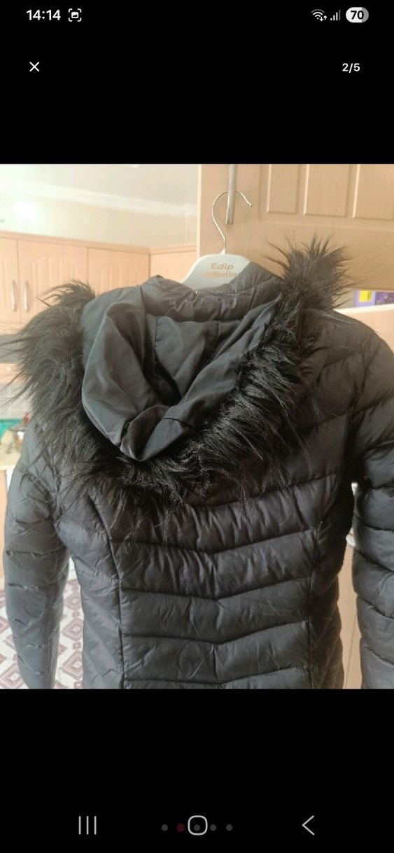 Organic Time Siyah Kadın  Uzun  şişme Kışlık Mont - Görsel 5