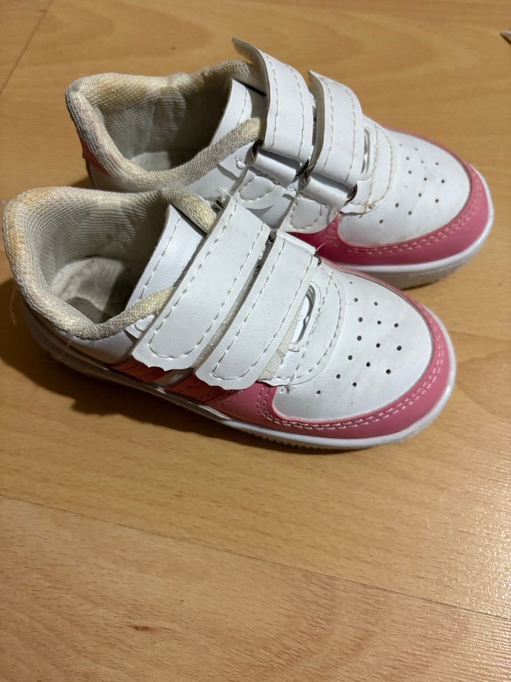 Kız Çocuk Pembe Beyaz Cırt Cırtlı Spor Ayakkabı - Görsel 2