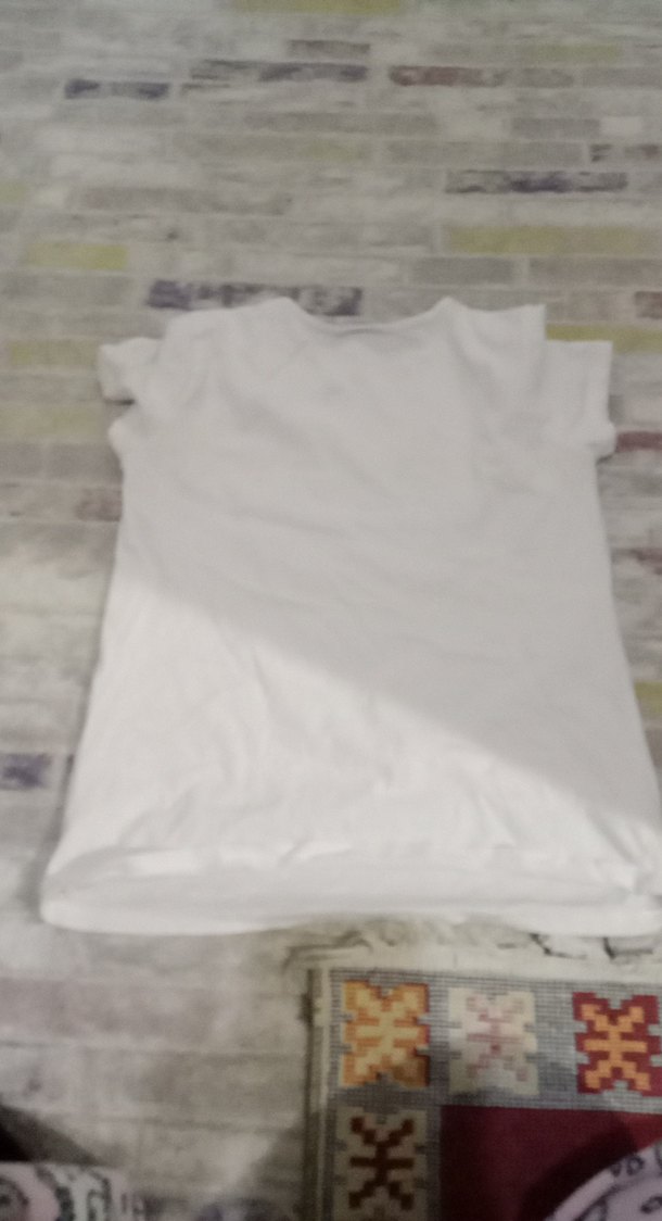 Beyaz Kız Çocuk Baskılı Kısa Kollu Tişört - Görsel 2