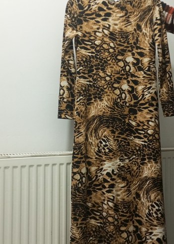 Kahverengi Yılan Desenli Uzun Elbise yeni . hiç giyilmedi - Görsel 2