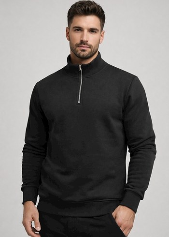 ZARA Yarım Fermuarlı Sweatshirt | Sıfır Etiketli | L Beden - Görsel 4