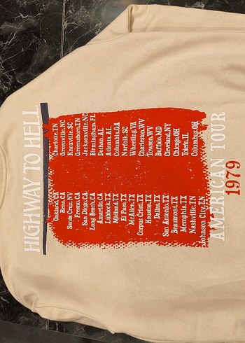 AC/DC Highway to Hell 1979 Tour Sweatshirt - Çok Temiz - Görsel 3