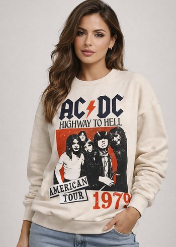 AC/DC Highway to Hell 1979 Tour Sweatshirt - Çok Temiz - Görsel 4