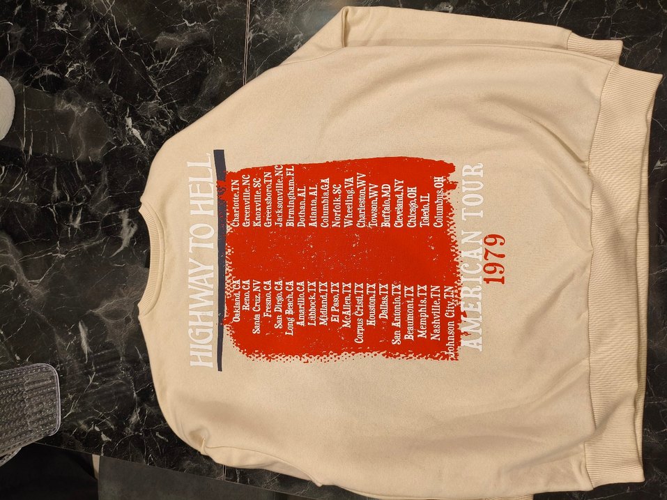 AC/DC Highway to Hell 1979 Tour Sweatshirt - Çok Temiz - Görsel 3