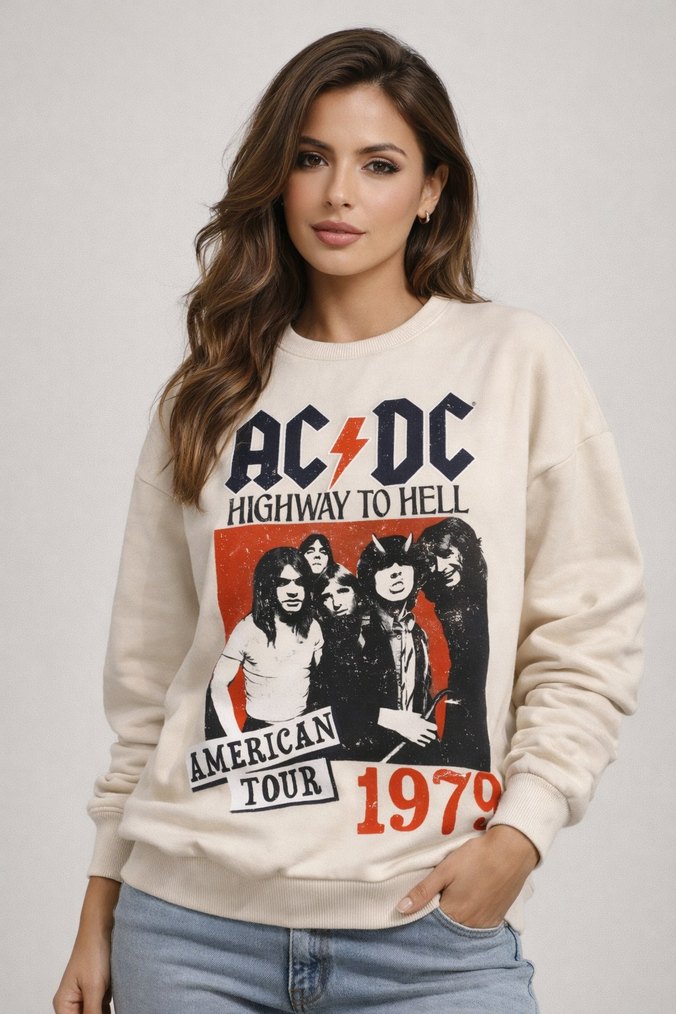 AC/DC Highway to Hell 1979 Tour Sweatshirt - Çok Temiz - Görsel 4