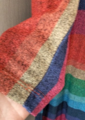 Çizgili Uzun Kollu Bohem Uzun Elbise - Görsel 3