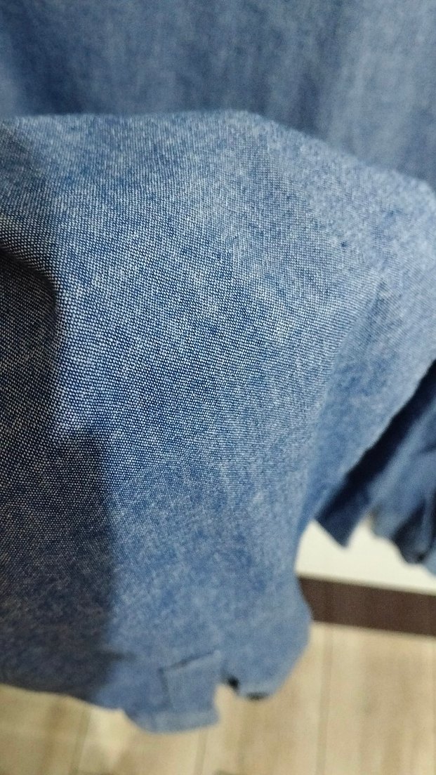 Erkek Mavi Denim Gömlek Düğmeli - Görsel 4