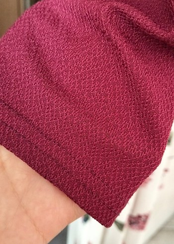 Bordo Çiçek Desenli Uzun Bohem Elbise - Görsel 4