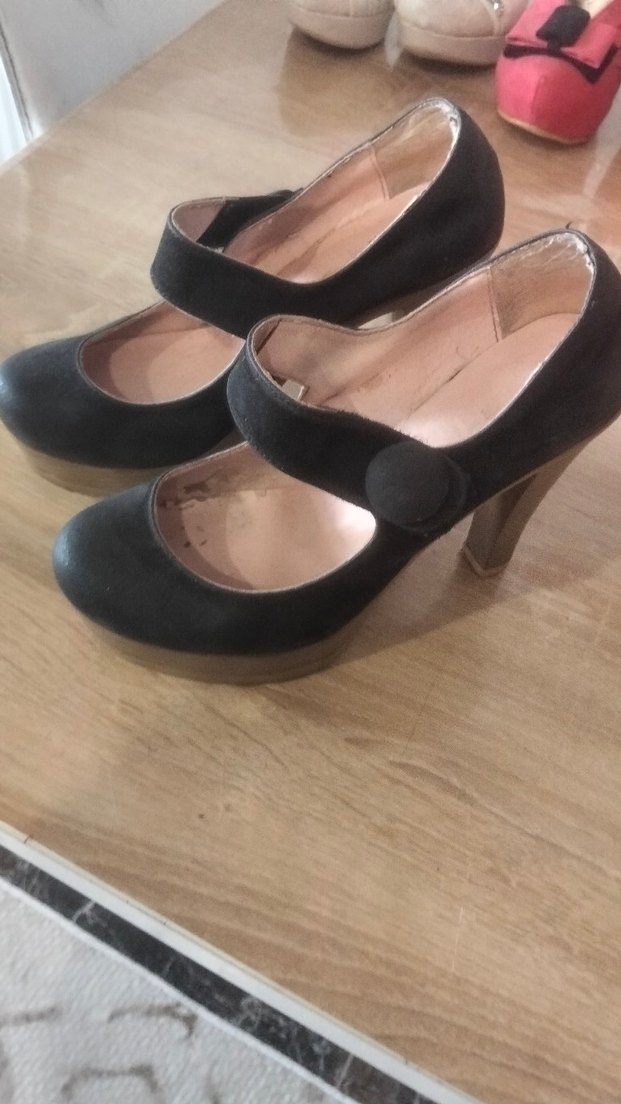 Siyah Platform Topuklu Kadın Stiletto - Görsel 3