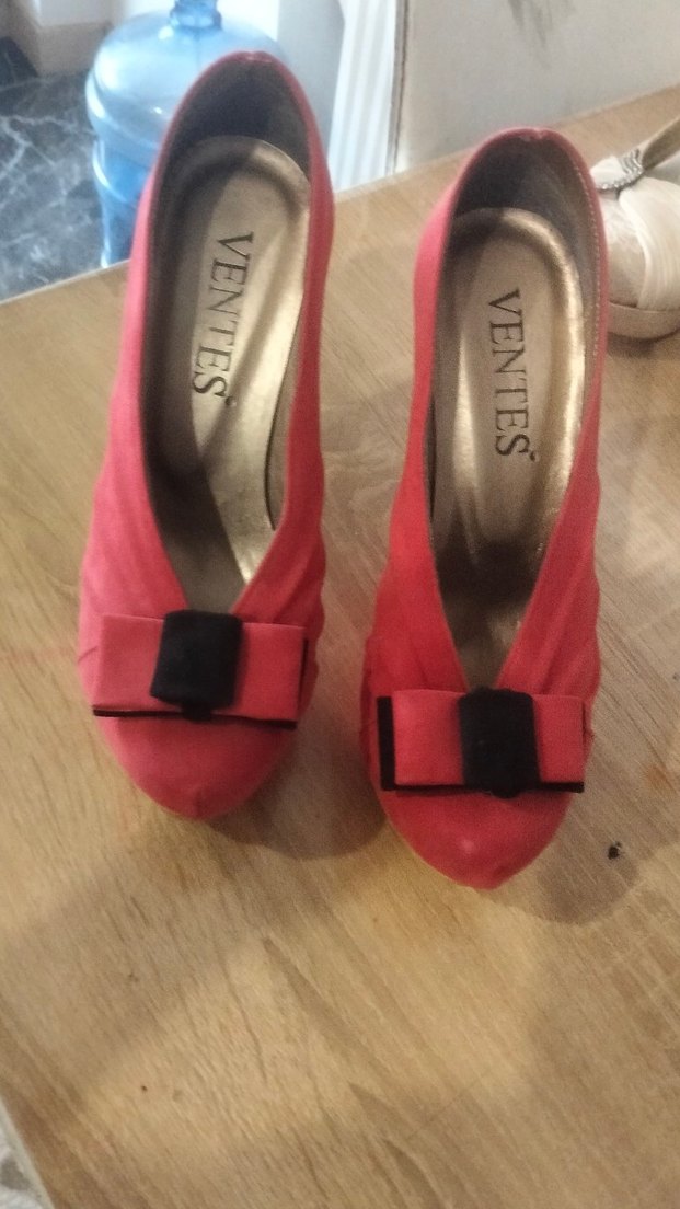 mercan renk Kadın Süet Topuklu Ayakkabı - Görsel 3