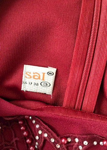 40 42 beden uyumlu vişne çürüğü renginde balık model abiye - Görsel 2