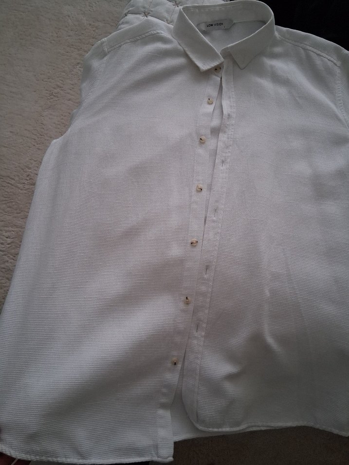 Düğmeli Beyaz yumusak Erkek Gömlek - Görsel 3