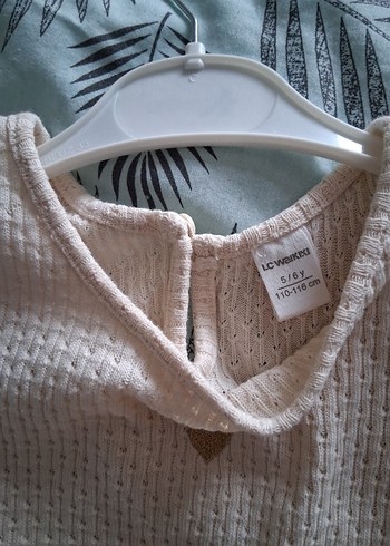 Bej Uzun Kollu  Kız Elbise - Görsel 2