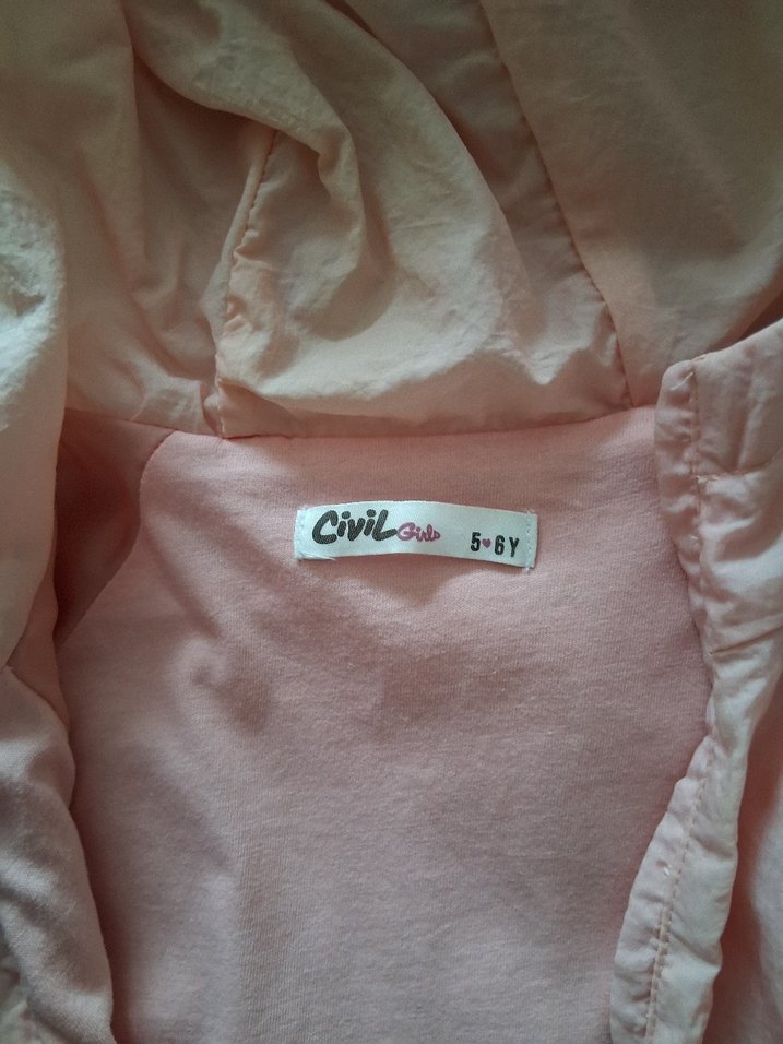 Kız Çocuk Pembe Kapüşonlu Yağmurluk - Görsel 2