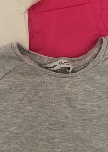 Gri Kısa Kollu Pamuklu Hamile Tişörtü - Görsel 2