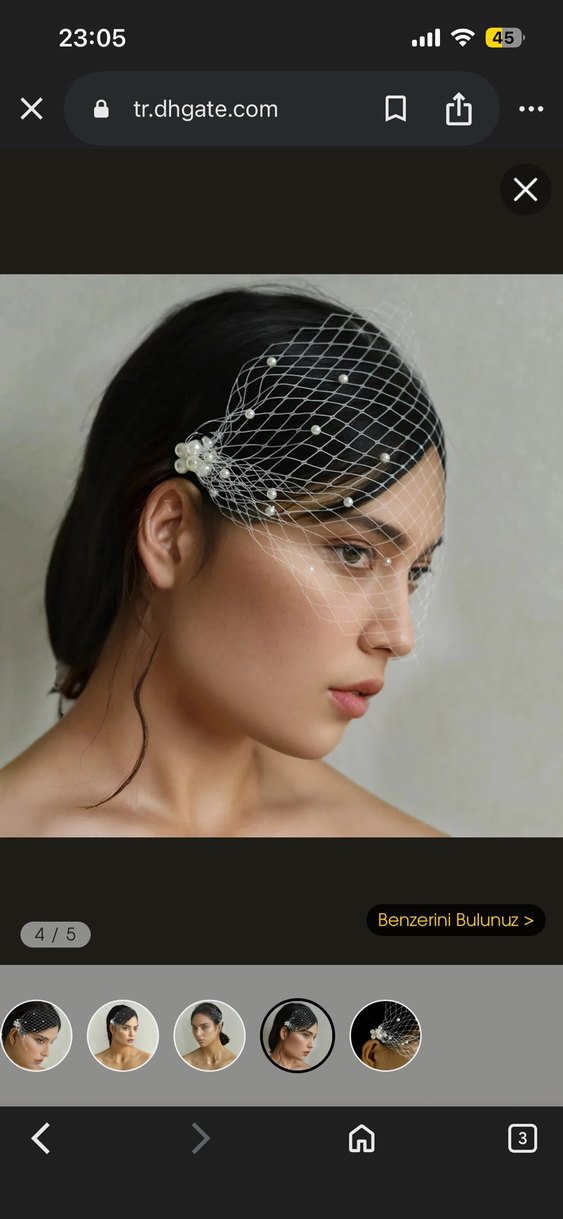 Beyaz Dantel Silky Avant-Garde Saç Aksesuarı - Görsel 3