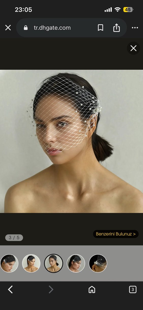 Beyaz Dantel Silky Avant-Garde Saç Aksesuarı - Görsel 2