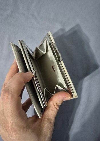 Gri Yılan Desenli Deri Kadın Cüzdan - Görsel 3