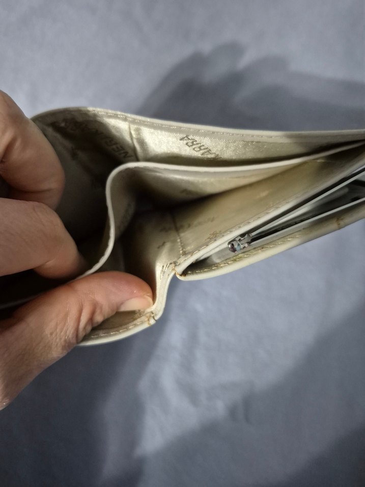 Gri Yılan Desenli Deri Kadın Cüzdan - Görsel 4