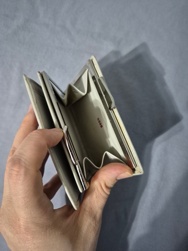 Gri Yılan Desenli Deri Kadın Cüzdan - Görsel 3