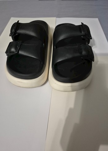 Siyah Platform Topuklu Kadın Terlik - Görsel 2