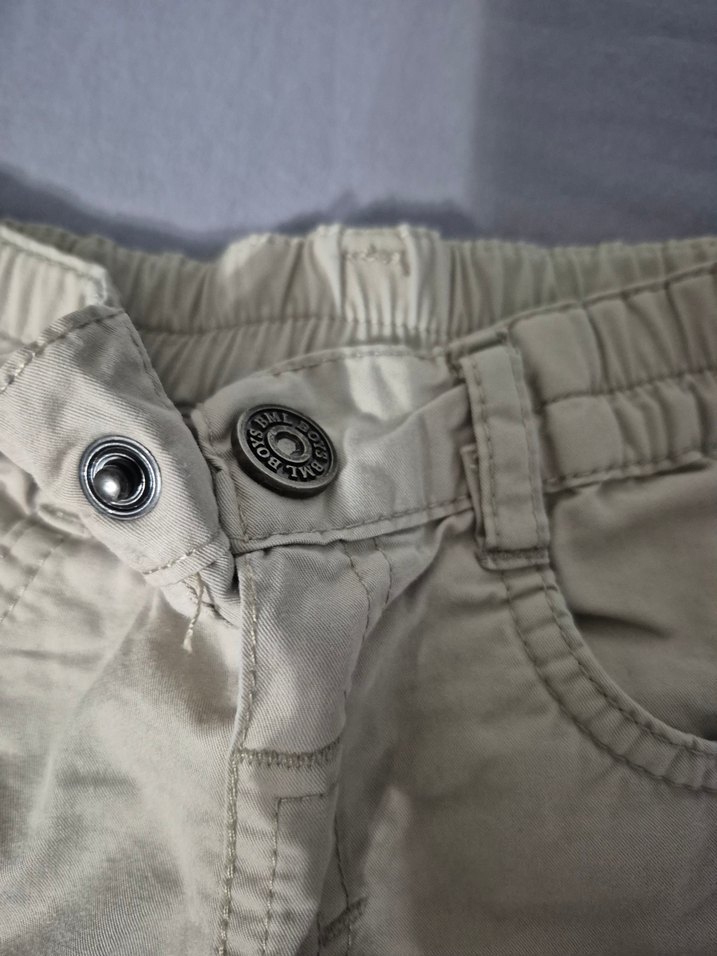 Bej Düğmeli Erkek Çocuk Kargo Pantolon - Görsel 2